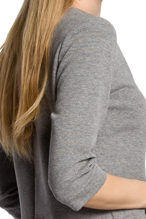Bluza damska z zamkiem o fasonie litery A szara me356 Bluza damska z zamkiem o fasonie litery A szara me356