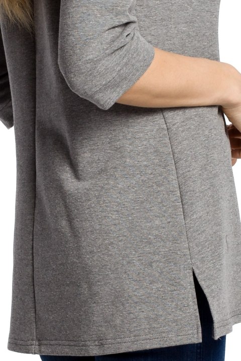 Bluza damska z zamkiem o fasonie litery A szara me356 Bluza damska z zamkiem o fasonie litery A szara me356