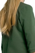 Bluza damska z zamkiem o fasonie litery A zielona me356
