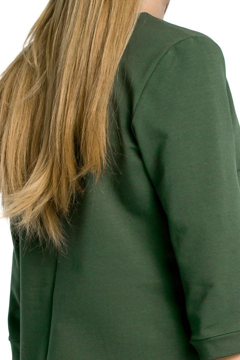 Bluza damska z zamkiem o fasonie litery A zielona me356 Bluza damska z zamkiem o fasonie litery A zielona me356