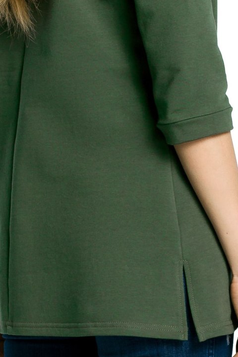 Bluza damska z zamkiem o fasonie litery A zielona me356 Bluza damska z zamkiem o fasonie litery A zielona me356