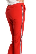 Spodnie damskie z lampasem czerwone me351