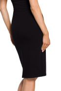 Sukienka dopasowana elastyczna midi na ramiączkach czarna me414