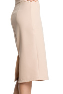 Sukienka ołówkowa midi z krótkim rękawem i luźną górą beżowa me364