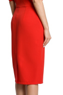 Sukienka ołówkowa midi z krótkim rękawem i luźną górą czerwona me364
