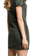 Sukienka dresowa dopasowana mini z krótkim rękawem zielona me374