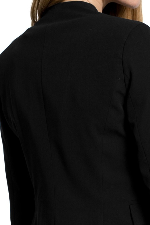 Żakiet damski bez zapięcia z wycięciem w kołnierzu czarny me358 Żakiet damski bez zapięcia z wycięciem w kołnierzu czarny me358