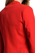 Żakiet damski bez zapięcia z wycięciem w kołnierzu czerwony me358