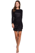 Elegancka sukienka dopasowana mini z długim rękawem czarna K015