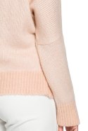 Sweter damski o kimonowych rękawach różowy BK015
