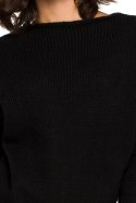 Sweter damski o kimonowych rękawach czarny BK015