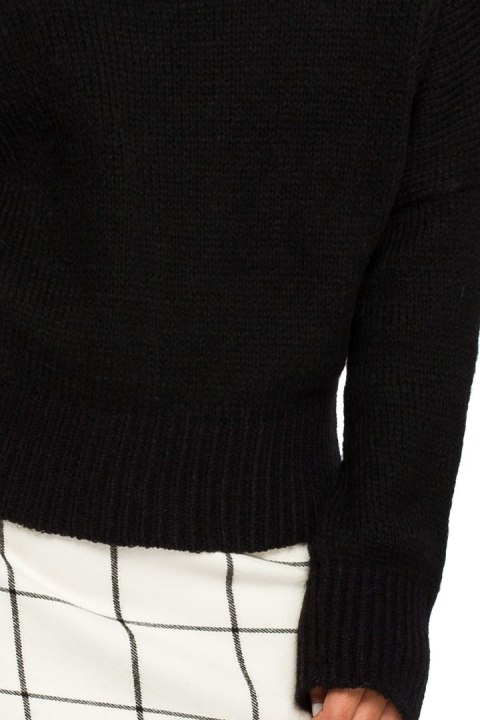Sweter damski o kimonowych rękawach czarny BK015 Sweter damski o kimonowych rękawach czarny BK015