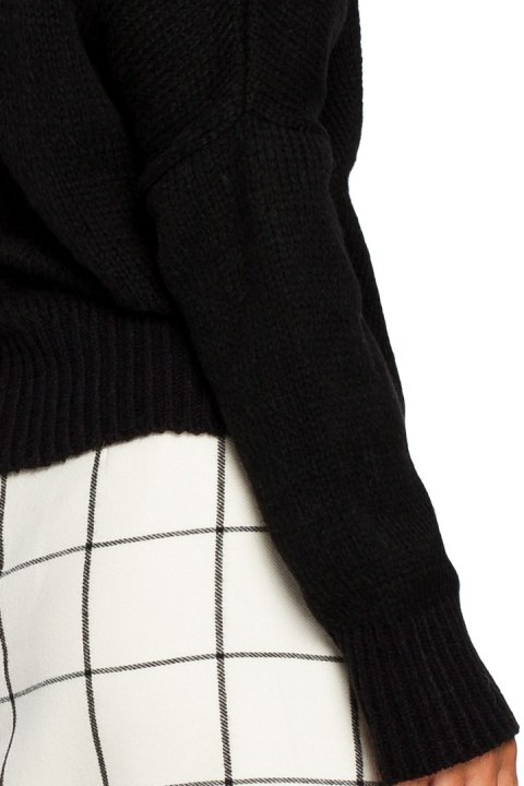 Sweter damski o kimonowych rękawach czarny BK015 Sweter damski o kimonowych rękawach czarny BK015