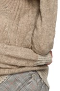 Sweter damski o kimonowych rękawach brązowy BK015