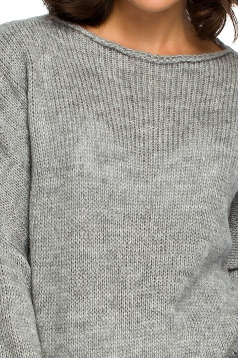 Sweter damski o kimonowych rękawach szary BK015 Sweter damski o kimonowych rękawach szary BK015