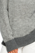 Sweter damski o kimonowych rękawach szary BK015