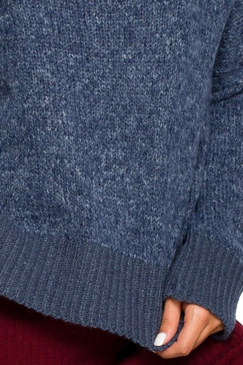 Sweter damski o kimonowych rękawach niebieski BK015 Sweter damski o kimonowych rękawach niebieski BK015