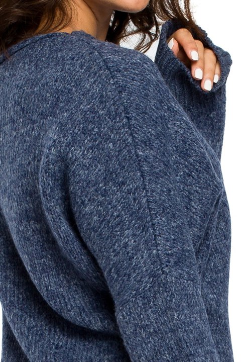 Sweter damski o kimonowych rękawach niebieski BK015 Sweter damski o kimonowych rękawach niebieski BK015