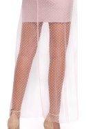 Sukienka maxi dopasowana bez rękawów na ramiączkach różowa K031