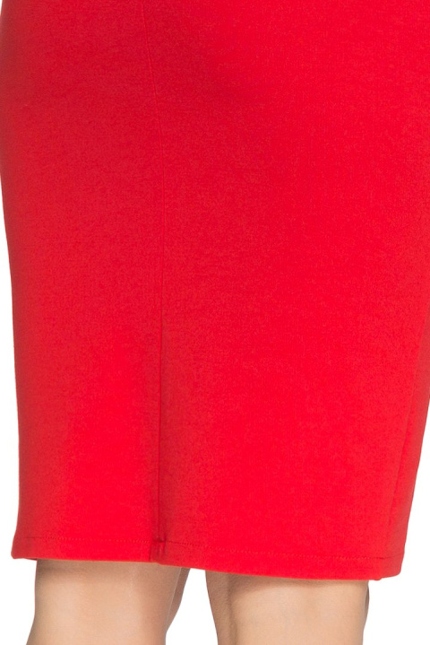 Elegancka spódnica ołówkowa midi z zamkiem z tyłu czerwona S009 Elegancka spódnica ołówkowa midi z zamkiem z tyłu czerwona S009