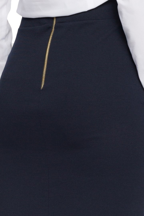 Elegancka spódnica ołówkowa midi z zamkiem z tyłu granatowa S009 Elegancka spódnica ołówkowa midi z zamkiem z tyłu granatowa S009