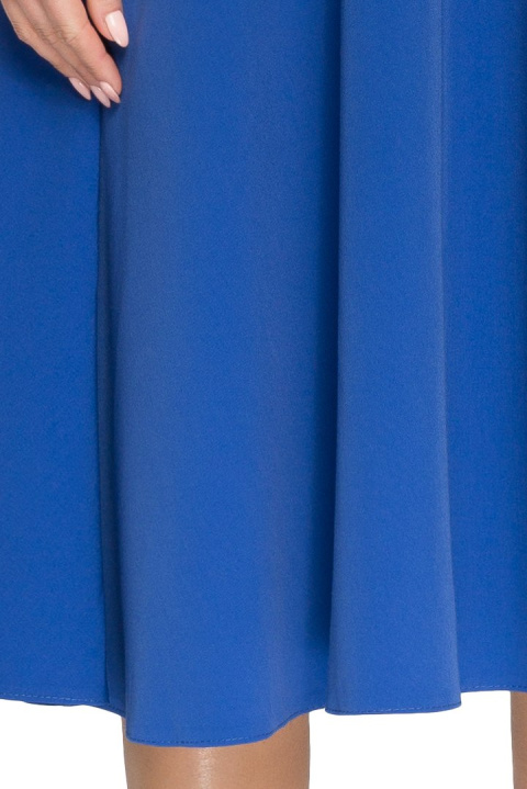 Elegancka spódnica rozkloszowana midi z kontrafałdami chabrowa S006 Elegancka spódnica rozkloszowana midi z kontrafałdami chabrowa S006