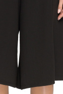 Spodnie damskie kuloty z rozszerzającymi się nogawkami czarne S041