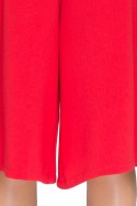 Spodnie damskie kuloty z rozszerzającymi się nogawkami czerwone S041
