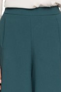 Spodnie damskie kuloty z rozszerzającymi się nogawkami zielone S041
