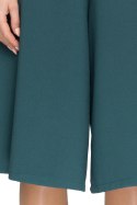 Spodnie damskie kuloty z rozszerzającymi się nogawkami zielone S041