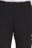 Eleganckie spodnie damskie klasyczne z gumką w pasie czarne S054