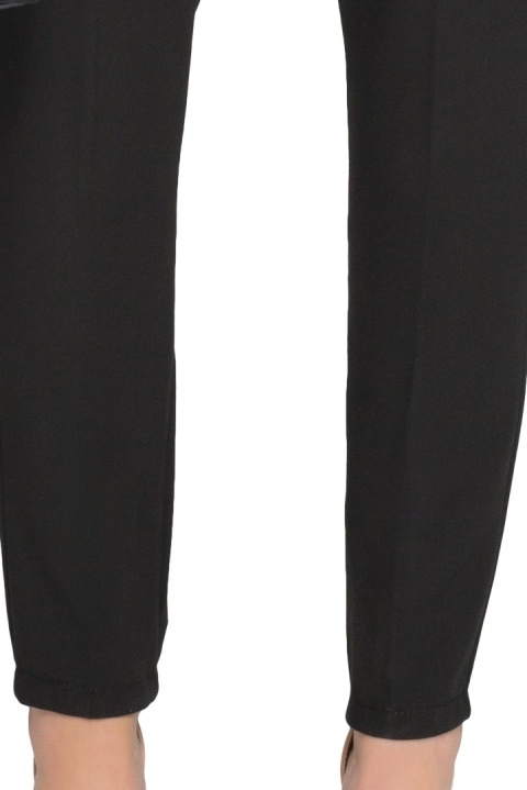 Eleganckie spodnie damskie klasyczne z gumką w pasie czarne S054 Eleganckie spodnie damskie klasyczne z gumką w pasie czarne S054