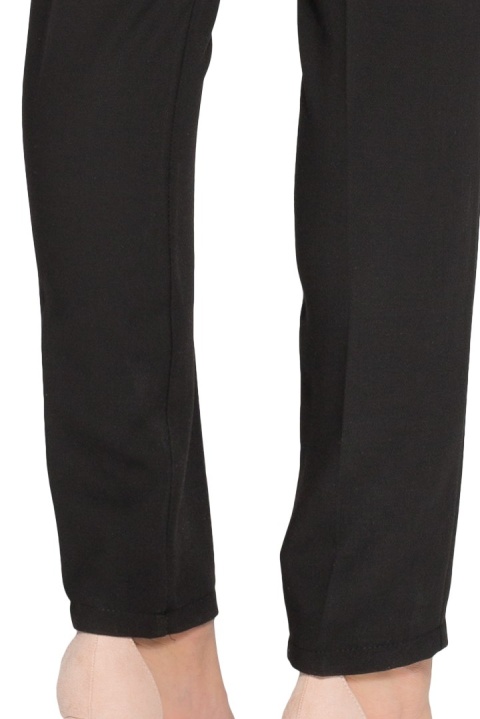 Eleganckie spodnie damskie klasyczne z gumką w pasie czarne S054 Eleganckie spodnie damskie klasyczne z gumką w pasie czarne S054