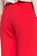 Eleganckie spodnie damskie klasyczne z gumką w pasie czerwone S054