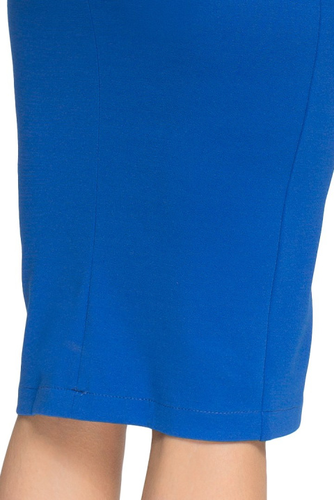 Elegancka sukienka ołówkowa midi elastyczna długi rękaw chabrowa S033 Elegancka sukienka ołówkowa midi elastyczna długi rękaw chabrowa S033