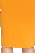 Elegancka sukienka ołówkowa midi elastyczna długi rękaw miodowa S033