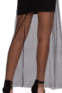 Sukienka maxi dopasowana bez rękawów na ramiączkach czarna K031