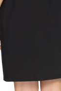 Sukienka mini odcinana w pasie wiązana zpaskiem czarna S029