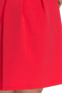 Sukienka z kontrafałdą i rozkloszowanym dołem czerwona S003