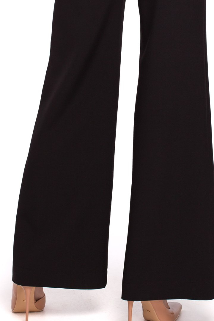 Elegancki kombinezon bez rękawów z szerokimi nogawkami czarny K029 Elegancki kombinezon bez rękawów z szerokimi nogawkami czarny K029