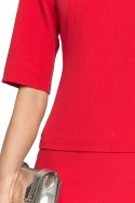 Bluzka damska z krótkimi rękawami czerwona S063
