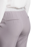 Spodnie damskie cygaretki 7/8 na kant z gumką w pasie szare K035