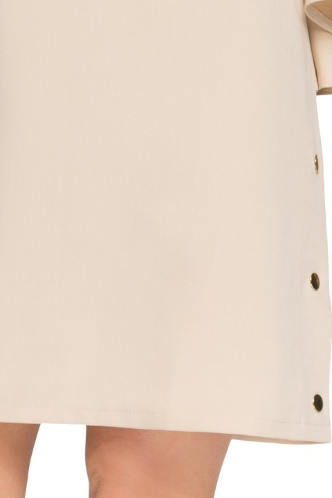 Sukienka kimono z szerokimi nietoperzowymi rękawami beżowa S055 Sukienka kimono z szerokimi nietoperzowymi rękawami beżowa S055