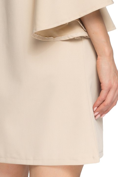 Sukienka kimono z szerokimi nietoperzowymi rękawami beżowa S055 Sukienka kimono z szerokimi nietoperzowymi rękawami beżowa S055