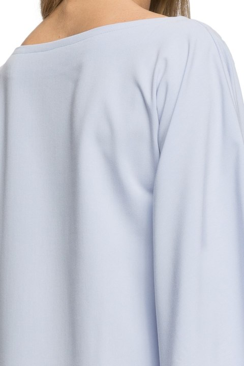 Sukienka kimono z szerokimi nietoperzowymi rękawami błękitna S055 Sukienka kimono z szerokimi nietoperzowymi rękawami błękitna S055