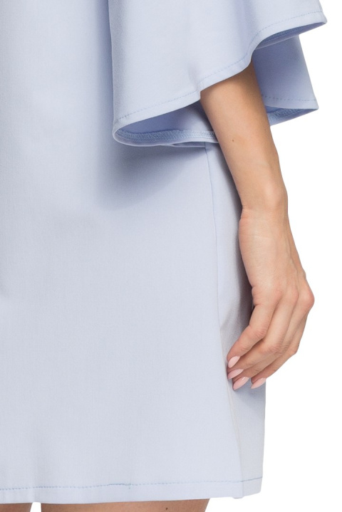 Sukienka kimono z szerokimi nietoperzowymi rękawami błękitna S055 Sukienka kimono z szerokimi nietoperzowymi rękawami błękitna S055