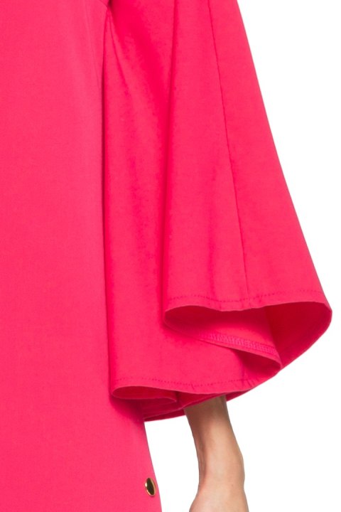 Sukienka kimono z szerokimi nietoperzowymi rękawami różowa S055 Sukienka kimono z szerokimi nietoperzowymi rękawami różowa S055