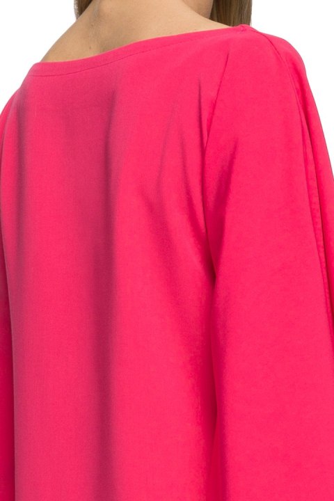 Sukienka kimono z szerokimi nietoperzowymi rękawami różowa S055 Sukienka kimono z szerokimi nietoperzowymi rękawami różowa S055