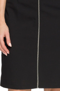 Sukienka z długim zamkiem bez rękawów czarna r.M S059