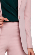 Żakiet damski klasyczny taliowany zapinany na guzik różowy K036